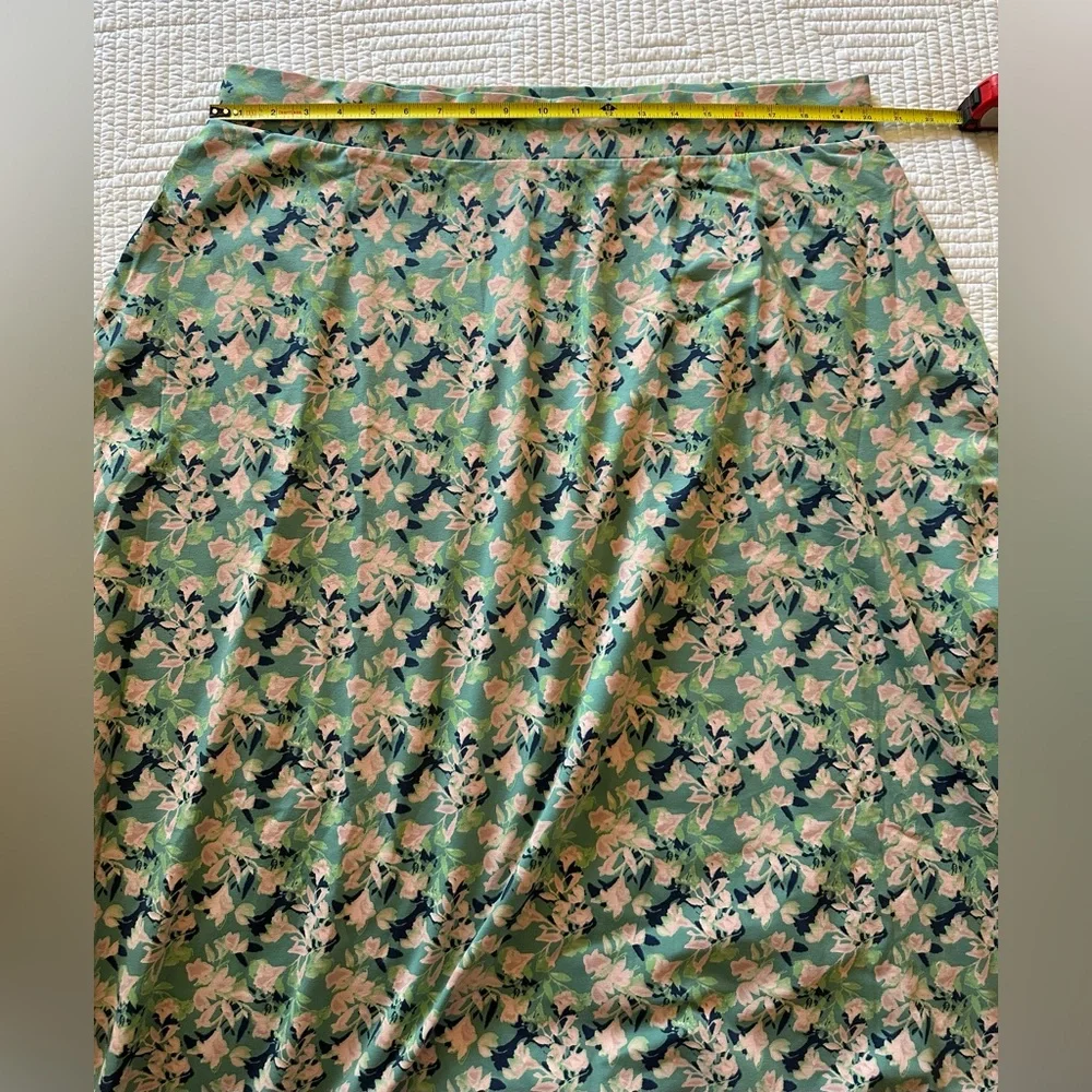 NWT Pact Women’s Midi Skirt Shadow Floral Spruce Size 3X Stretch Pockets Green